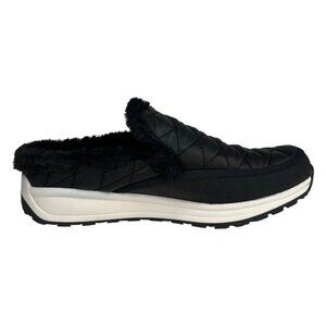 Baretraps‎ Womens Faux Fur Slippers Size 7.5-9 Black Warm Cozy Winter Shoes